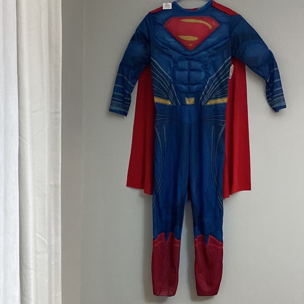 New! Superman Justice League boys Halloween costume size L 10-12